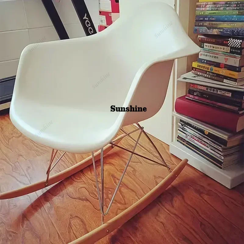 Lumbar Support Living Room Chair Modern Nordic Rocking Lounge Living Room Chair Single Portable Meuble Salon Room Furniture  FT