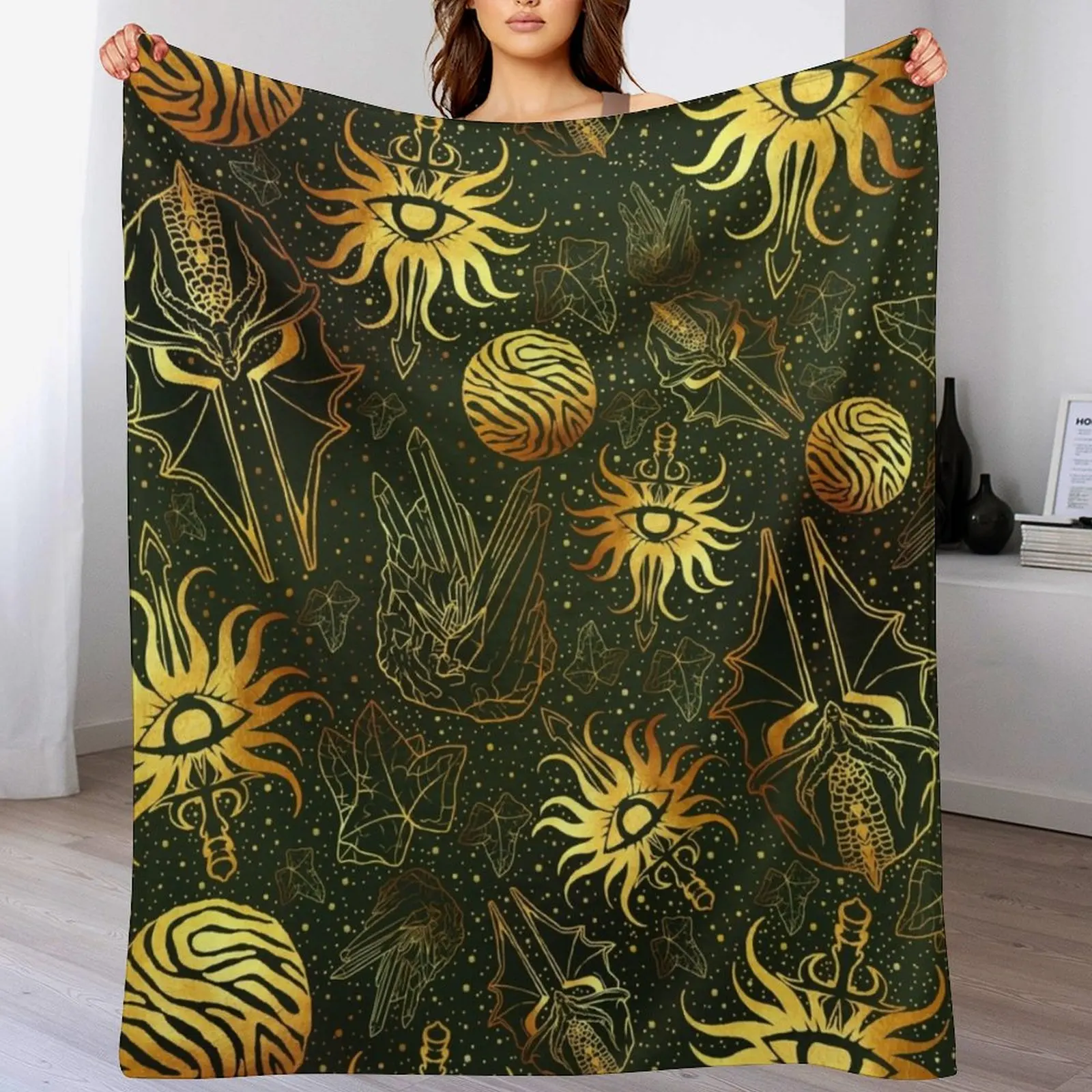 

For the Inquisition Dragon Age Inspired Origins II Inquisitor Throw Blanket Anti Shedding Soft Fuzzy Blanket for Home