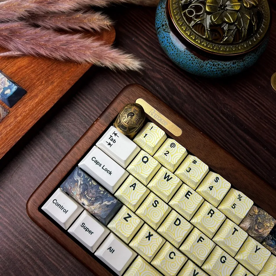 산과 바다 테마 키캡 PBT 염료 체리 프로파일 게임용 맞춤형 중국 스타일 키보드 캡 기계식 키보드 선물용