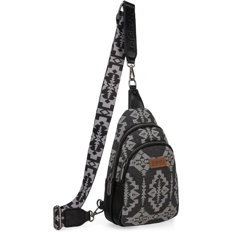 

Wrangler Aztec Crossbody Sling Bag for Women Fanny Pack Chest Bag Purse