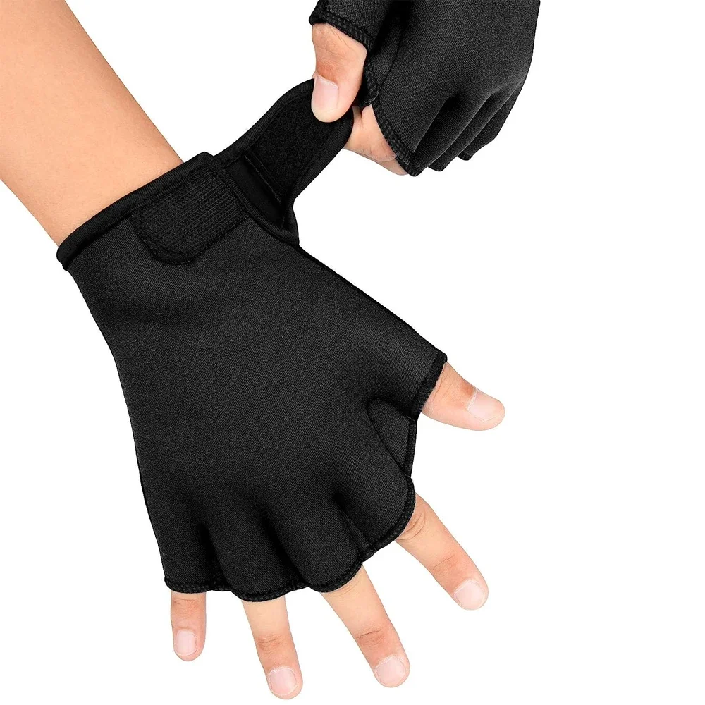 1Pair Swimming Webbed Gloves for Men Women Children, Aquatic Gloves Waterproof for Helping Upper Body Resistance, No Fading