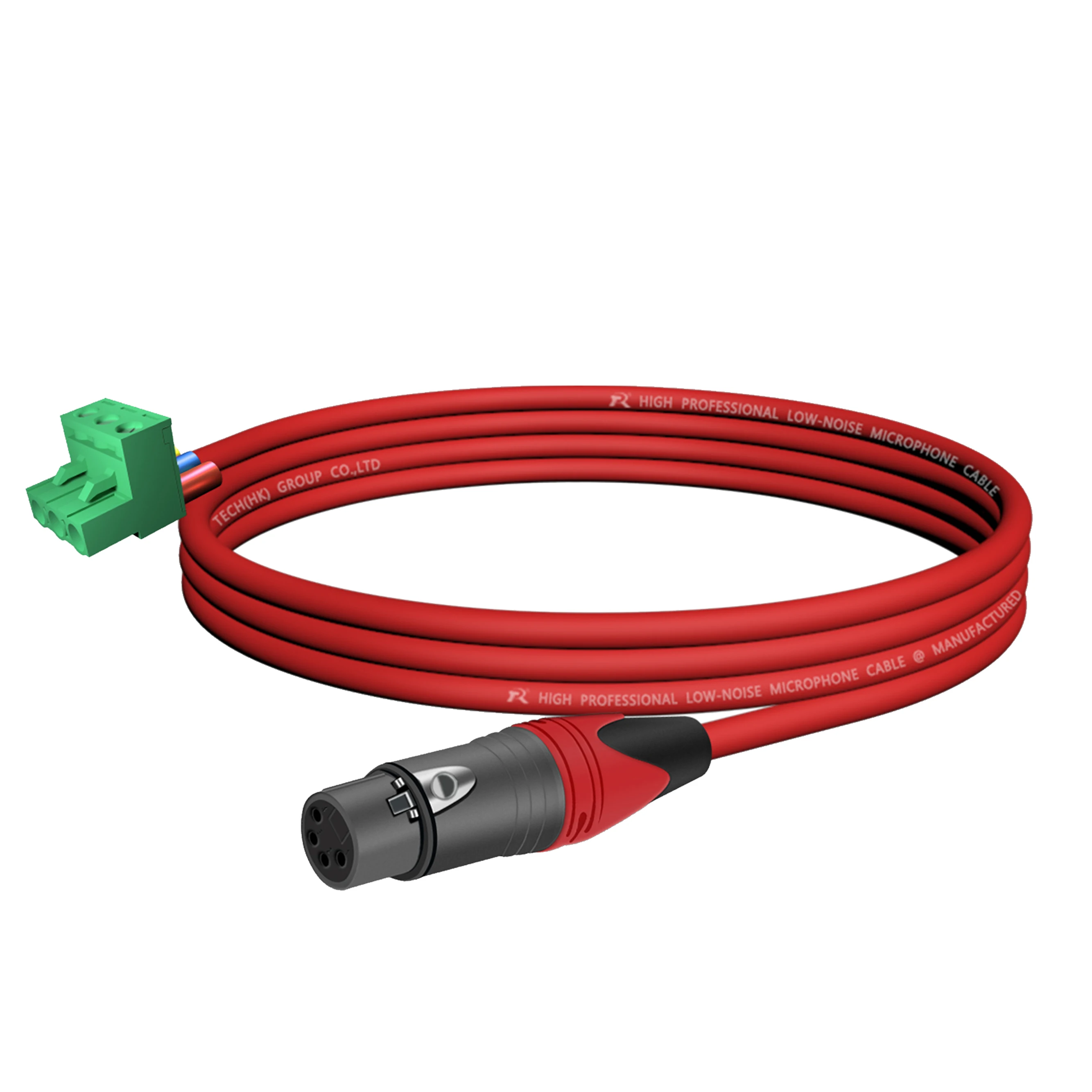 1 Stück Mikrofonkabel mit schwarzem XLR 4-Pin M/F-Stecker, grüner 3-Wege-Leiterplattenklemmenblock, professionelle Audioverbindung für Lautsprechersysteme – Detail 8