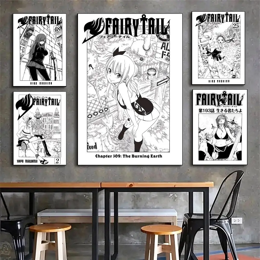 anime Fairy Tail Poster Poster HD Printing Vintage Luxe Home Decor Wall Art for the Living Rooms Entryways Gift