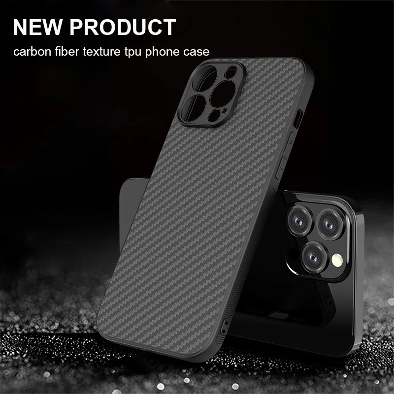 New For Apple iphone 16 13 12 11 14 15 Pro Max 12/13Pro 13MINI 14PLUS Ultra-thin Soft TPU Carbon Fiber protect Back Cover Case