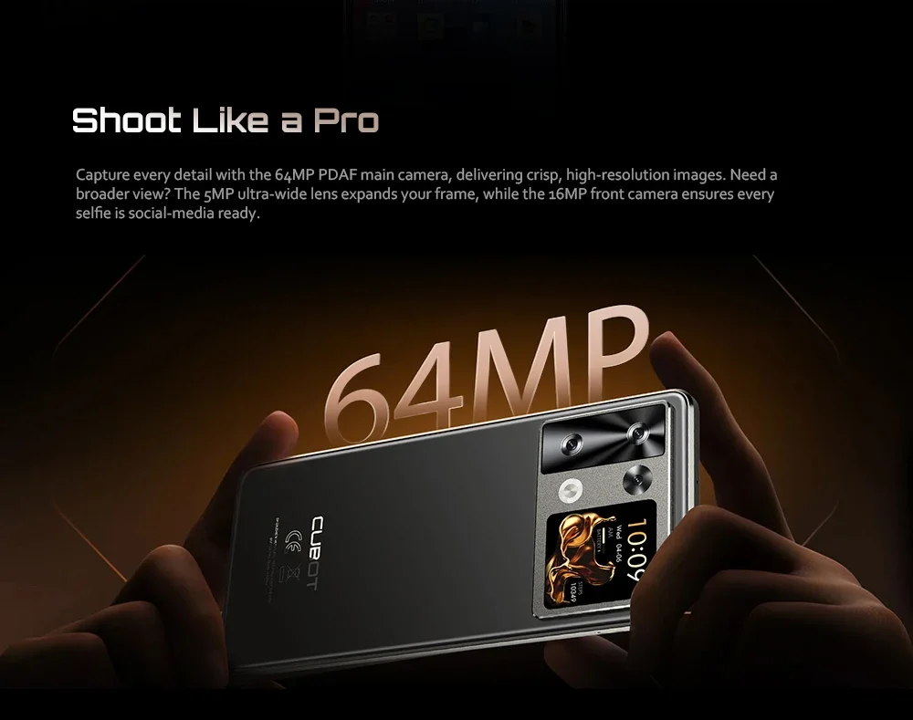 Cubot P90 Smartphone Helio G100 Octa-core 24GB+256GB 6.88Inch 120Hz Display 5100mAh Battery 64MP Camera Android 15 CellPhone NFC