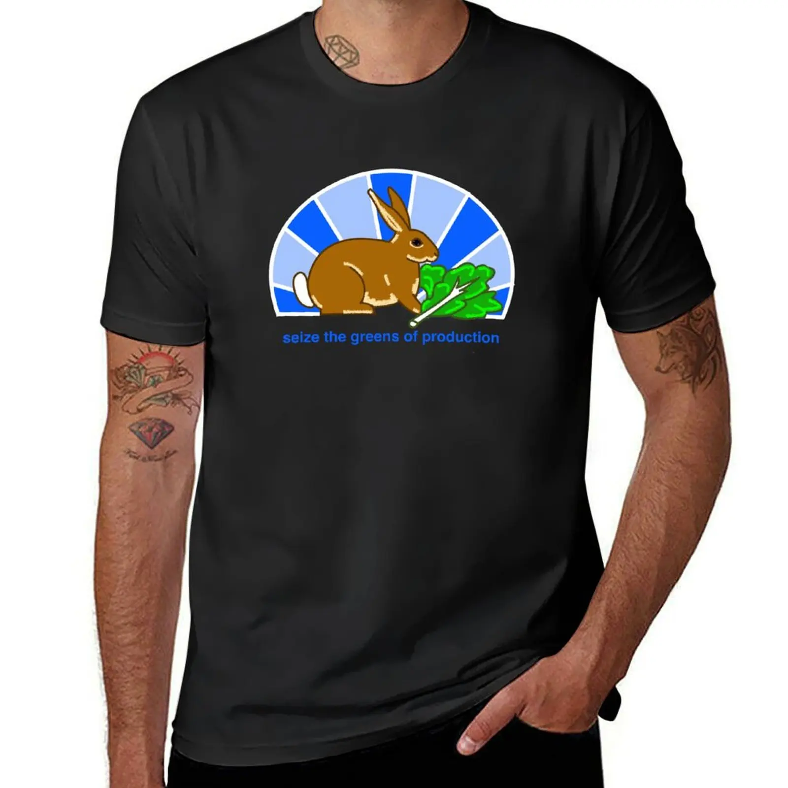 Seize the Greens of Production (Rabbit) T-Shirt anime sports fans funnys sweat shirts, men