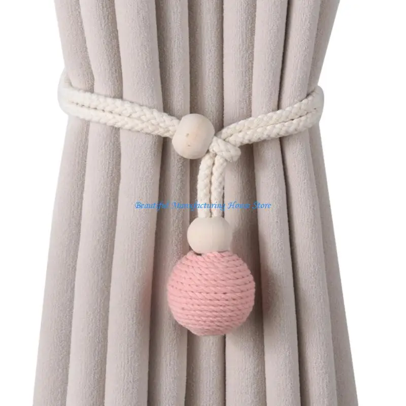 E56A Outdoor Curtain Tiebacks Rope Curtain Holders Curtain Holdbacks,Farmhouses Rope Curtain Tie Back for Drapery Patios