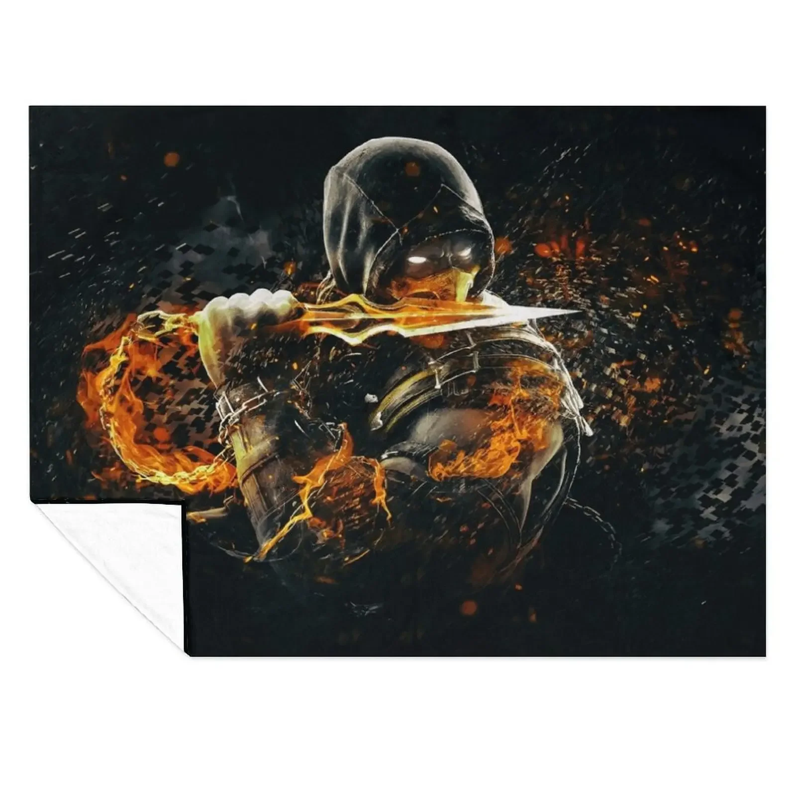 

Mortal Kombat X Scorpion on Fire Throw Blanket Polar Designers Thin Personalized Gift Blankets