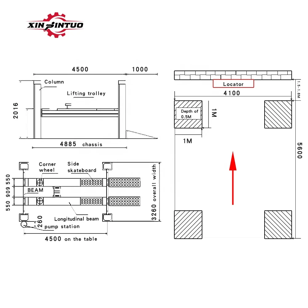 Xinjintuo High Quality 3d Wheel Alignment Machine 4 Post Lift Tire Changer and Wheel Balancing Machine Combo Full Set