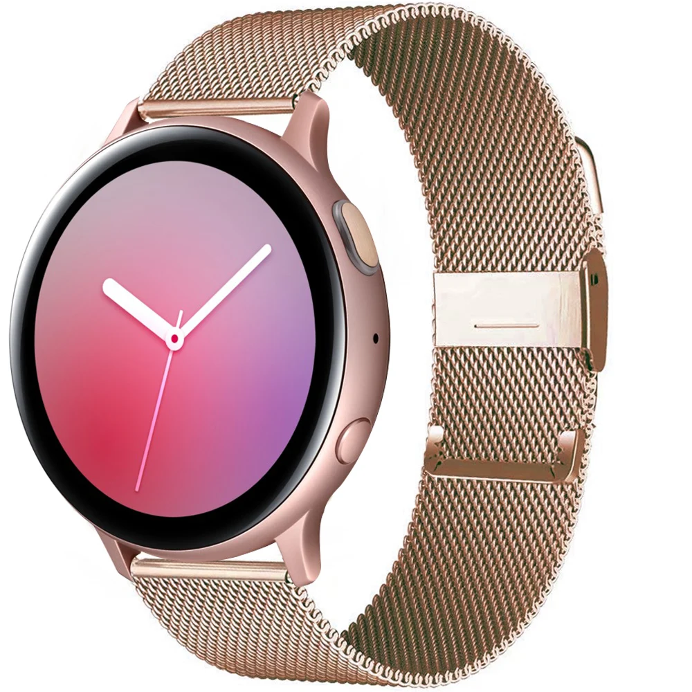 Milanese حزام لسامسونج غالاكسي ووتش 4 5 برو 3 44 مللي متر 40 مللي متر 45 مللي متر 41 مللي متر نشط 2 46 مللي متر 42 مللي متر والعتاد S3 الحدودي 20 مللي متر 22 مللي متر ووتش الفرقة