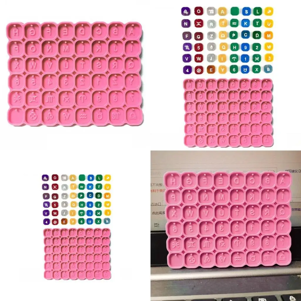 

Square Silicone Mold Zodiac Mold 48 Cavities Keychain DIY