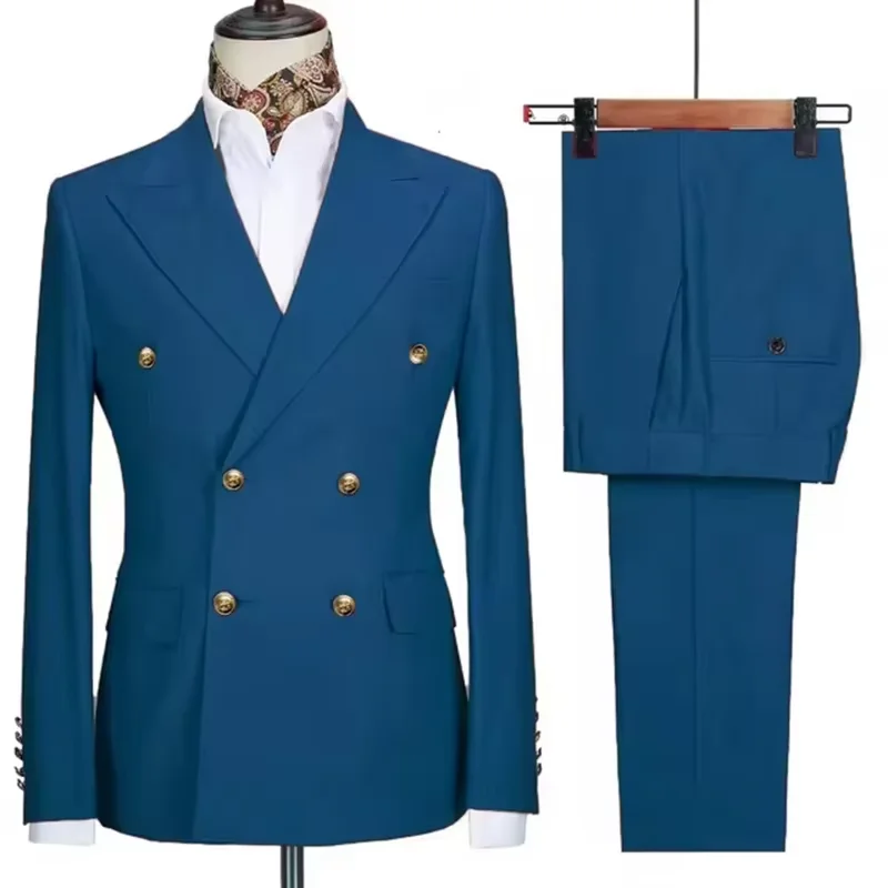 2025 Neuer Herren-Anzug, 2-teilig (Jacke + Hose), zweireihig, schmale Passform, eleganter Anzug, Hochzeit, Bräutigam, Business, Bankett, maßgeschneidert
