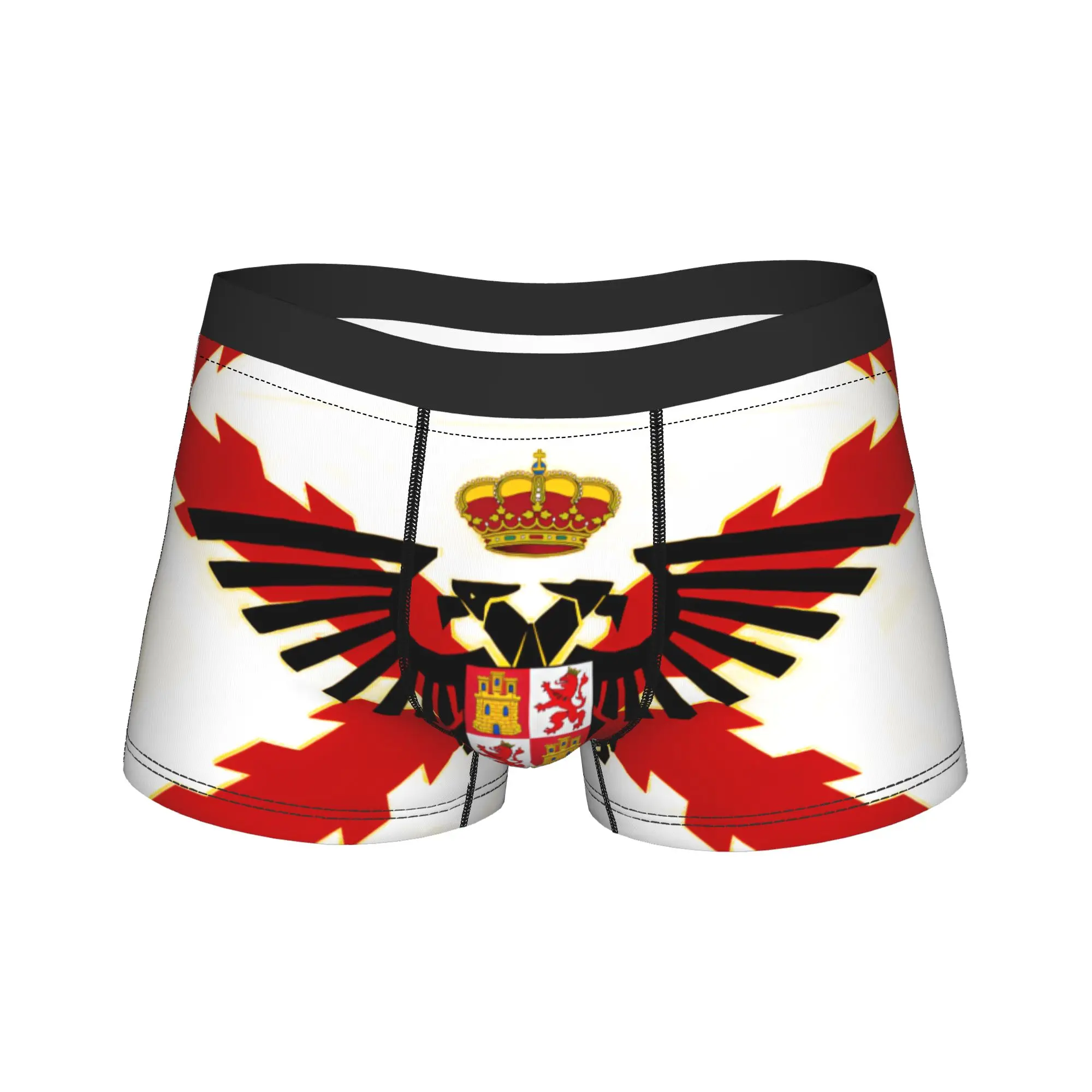 Spanish Empire Cross of Burgundy Flag Underwear  Funny Underpants Printed Shorts Briefs For Man 3D Pouch Oversize Boxershorts