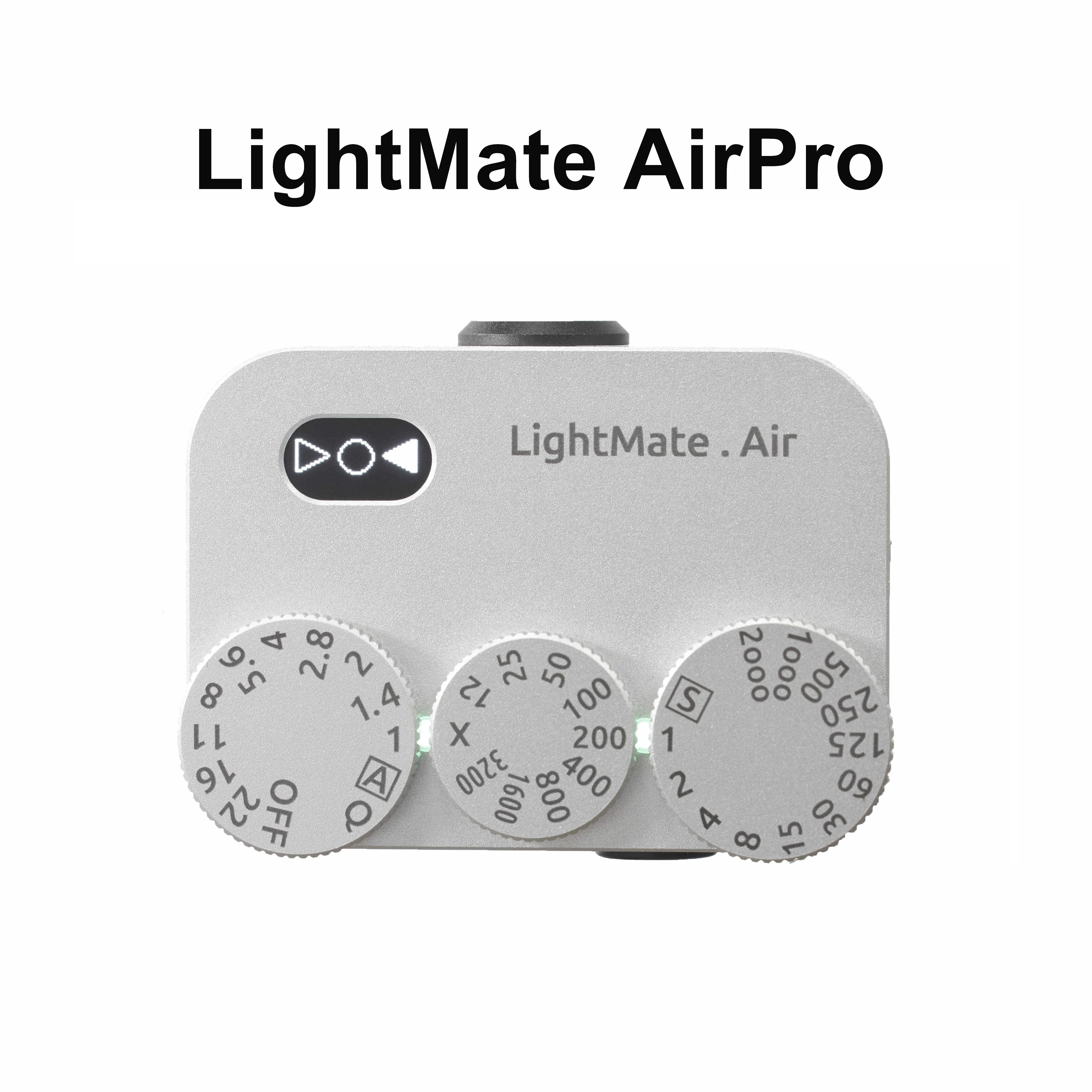 LightMate AirPro Camera Light Meter High-precision 3 Dials with Cold Shoe Mount for Controlling Aperture ISO and Shutter Speed