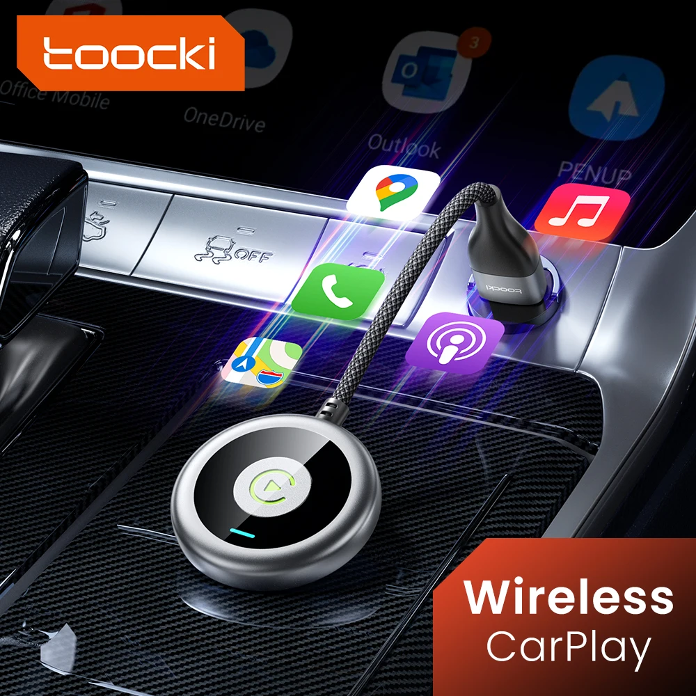 

Беспроводной адаптер Toocki CarPlay Box для Apple CarPlay, автоматическое подключение, Plug&Play, умный Bluetooth 5.0 AI Box для Audi, BMW, Toyota, Ford и других марок.