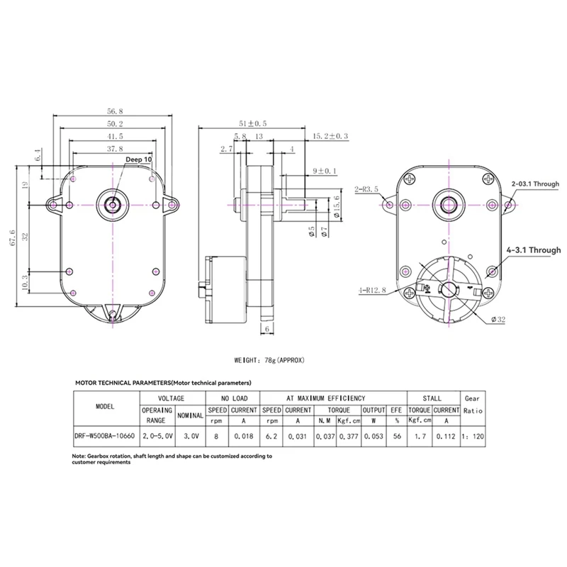 A98E-JS50 Watch Winder DC Motor Repair Accessories Replacement Motor Display Stand Motor Power Tool Parts