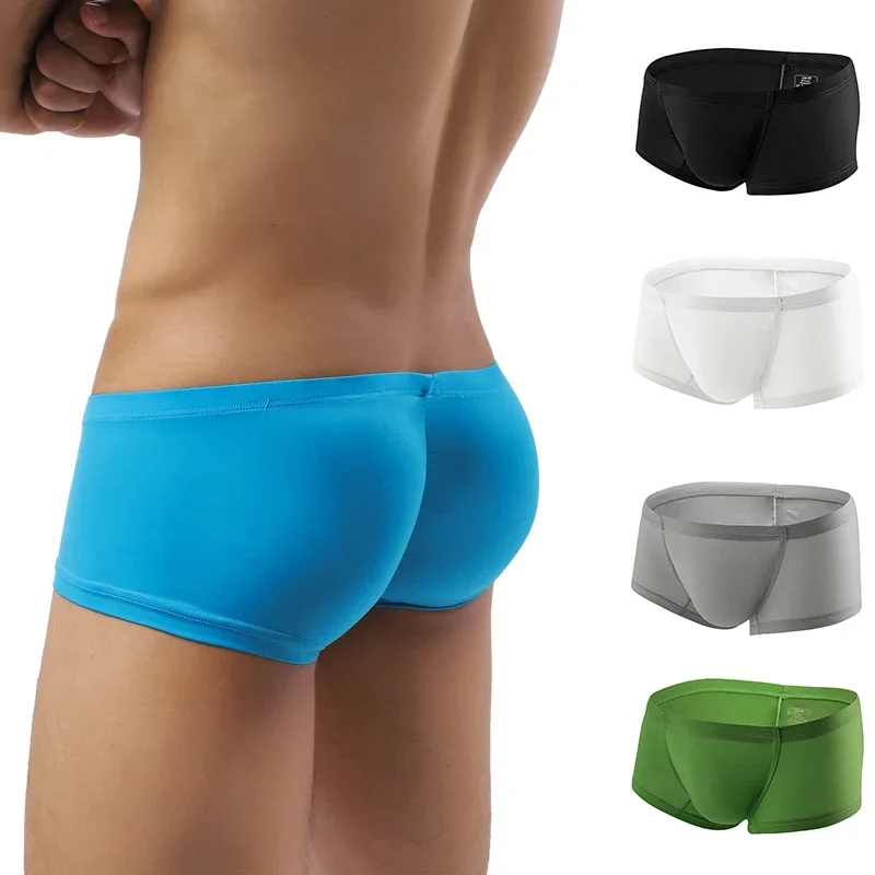 Men's Panties Ice Silk Male Underwear Boxer Breathable Solid Color Ultra Thin Quick Drying Boxers Man