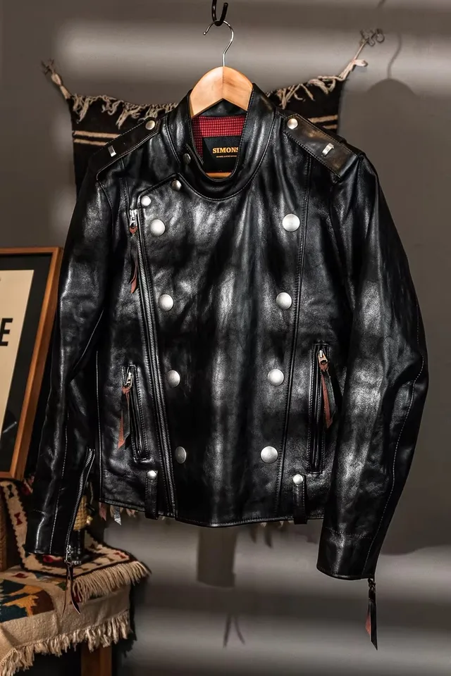 YR!Best.Top Brand Japanese real leather jacket.Classic Moto Rider