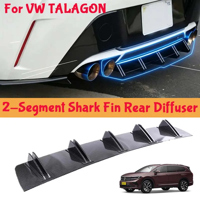 For VW TALAGON Shark Fin Rear Diffuser Split Chassis Spoiler Auto Aerodynamic Parts Aerodynamic Modification