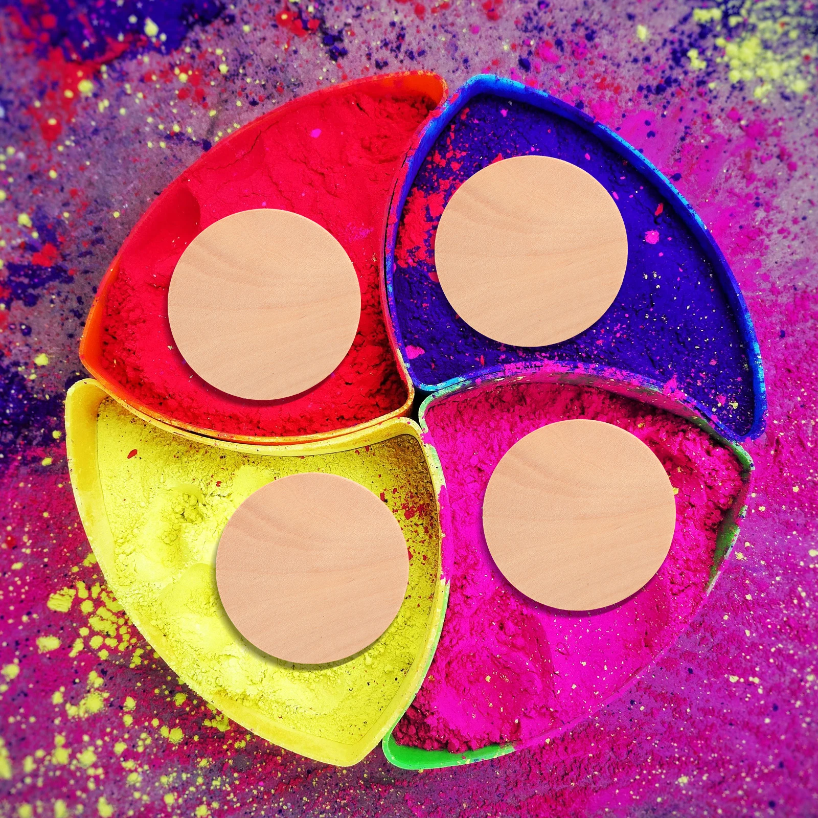 

50pcs Wooden Cutouts For Crafts Wood Rounds Diy Unfinished Slices Blank Circle Blocks Jewelry Making Supplies Handicrafts