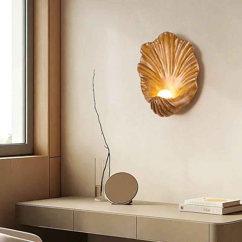 Modern Creativity Wall Lamps Resin Shell Design LED Wall Sconces Living Room Bedroom Bedside Table