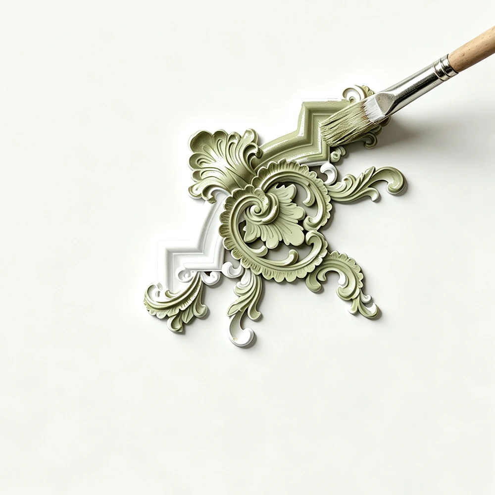 European Vintage PU Corner Moulding Ceiling, Floral Relief Carved Wall Medallion For Home Living Cabinet Feature Wall  Decor