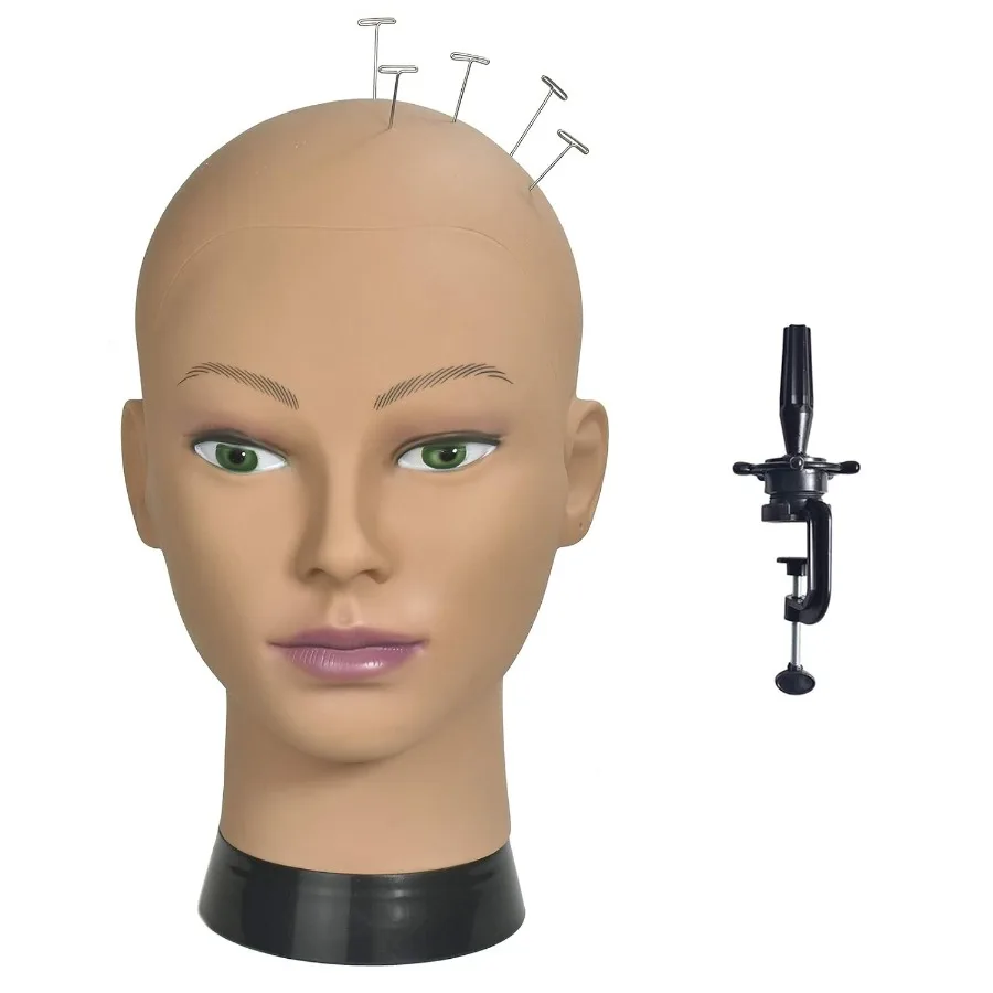 

Афро-косметологический манекен, лысая голова манекена для изготовления париков и демонстрации, идеально подходит для демонстрации париков, дисплеев шляп и очков Presen