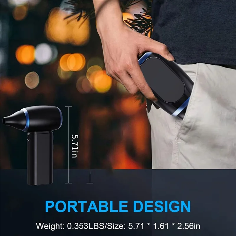 

Multipurpose Jet Fan Jet Dry Blower 3 Speeds Leaf Blower Cordless For Cars Computer Keyboards And Outdoor Use