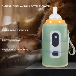 Haushalt Digital Display Flasche Isolierung Hülse USB Universal Warme Milch Schutzhülle Für Kinder