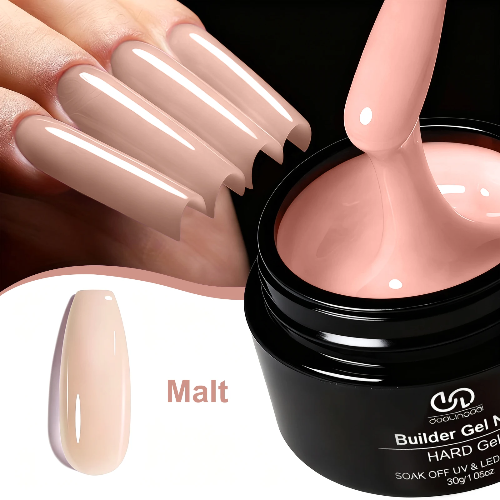 Duolingdai Staubiges Rosa Nude Gel Nagelverstärker 30G Burgunderroter Schimmer UV-Gel für Nagelverlängerung