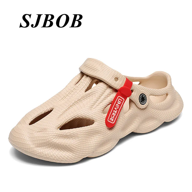 

Summer Khaki Men's Clogs Shoe Light Soft Eva Sandals For Men Breathable Platform Garden Sandals Man Beach Shoes Sandalias Hombre