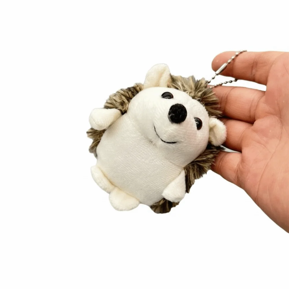 

Cute Portable Plush Hedgehog Keychain 10cm Soft Faux Fur Keychain Backpack Charm Unisex
