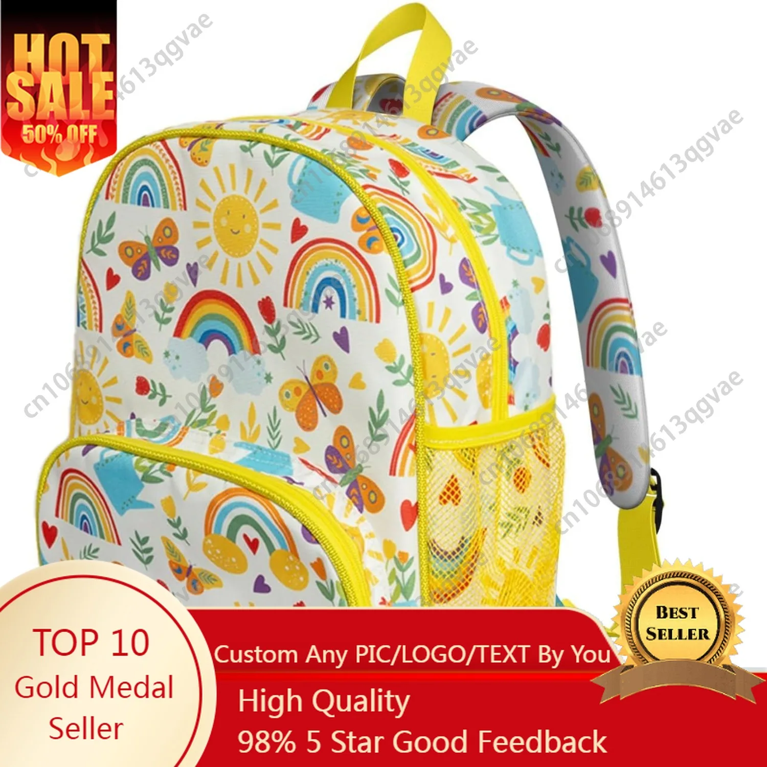 

Toddler Backpack for Girls 3-8: Preschool Kindergarten Backpack - Cute Kids Backpacks for Girls Boys-Sunshine