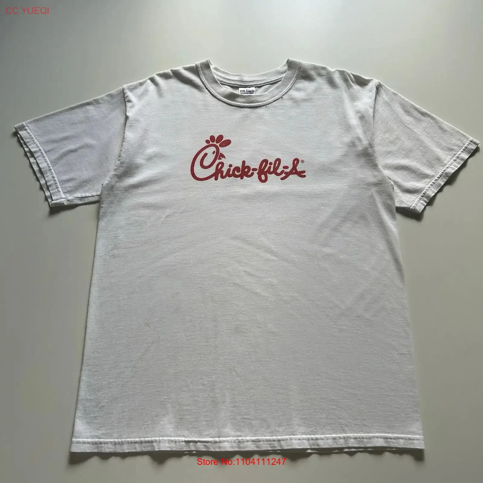 Vintage 2000s Chic Fil A Promo Spell Out T Shirt Men's Large White Rare vintage Washed fashion Top For Everyday Wear graphic