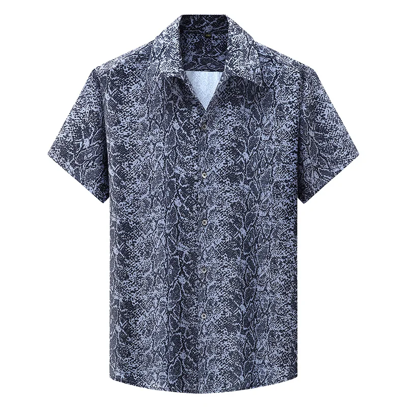 

Summer Men's Print Shirt Plus Size 8XL Hawaiian Beach Elasticity Loose Casual Short Sleeve Shirts Fashion Brand Clothing