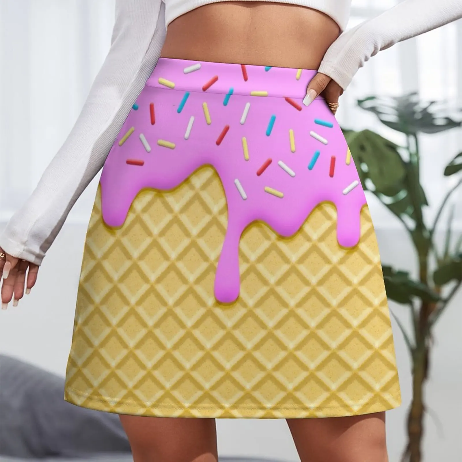 Strawberry Ice Cream Mini Skirt summer clothes new in external clothes Women's summer skirts Korean clothing