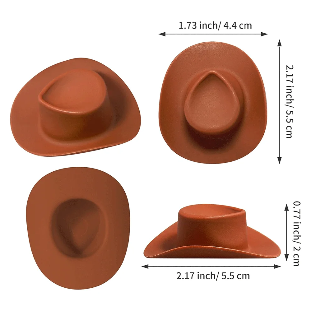 10/20/50pcs Plastic Mini Cowboy Hats Western Cowgirl Cute Doll Hats Cake Decoration Accessories Wedding Birthday Party Supplies