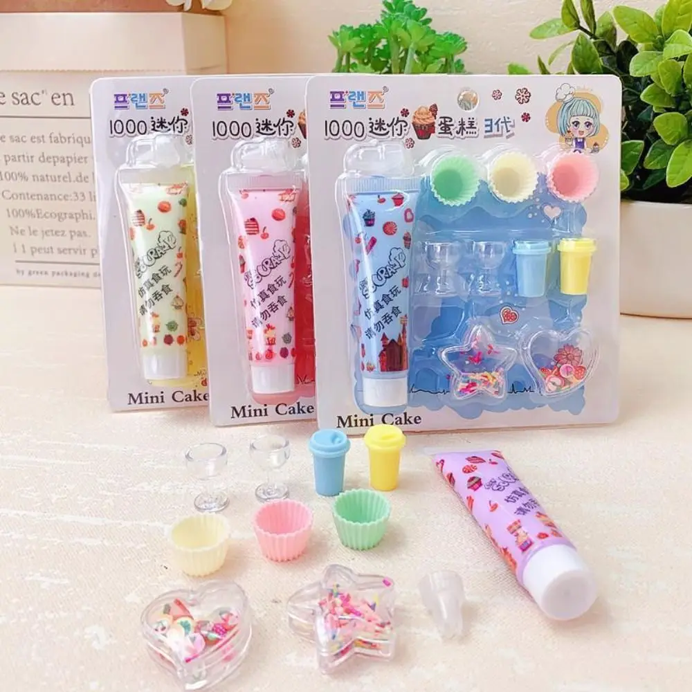 Toy Pretend Play Play House Toy Ice Cream Making leisure Entertainment Simulation Cream Set Simulation Gel DIY Handmade Set