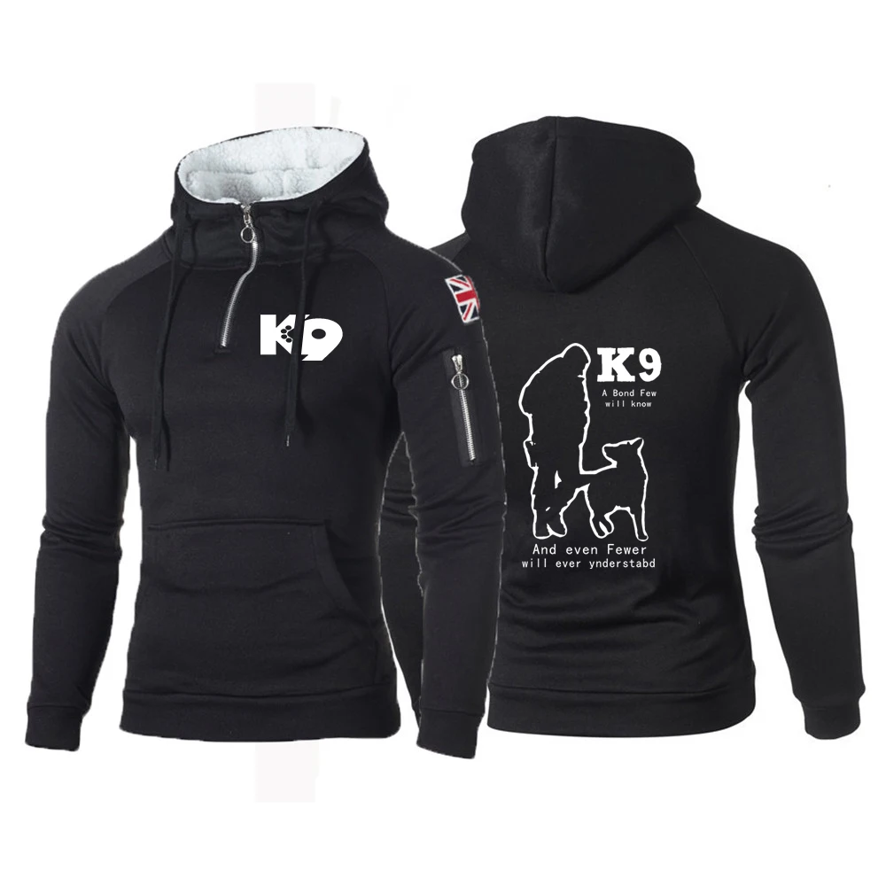 TRAINER K9 Team K9 Unit Malinois 2023 New Man Solid Color Cotton Fitness Hoodie High Quality Simplicity Slim Sports Runing Coat