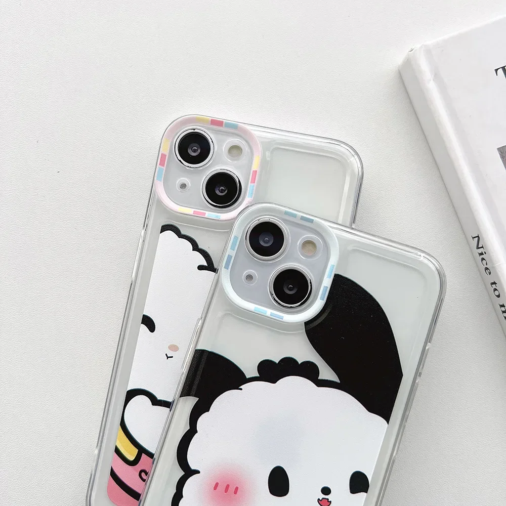 Funda de silicona con dibujos animados para Iphone, carcasa bonita de TPU suave para modelos 14, 13, 12, 11 Pro Max, X, XS, 7, 8 Plus, SE2 y SE3, Pochacco