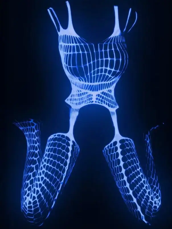 مضيئة نيسيي كول مضيئة عاكسة المثيرة جوارب طويلة جوفاء مثير المثيرة طماق الملابس الداخلية ارتداءها جوفاء مثير دور الحفلات