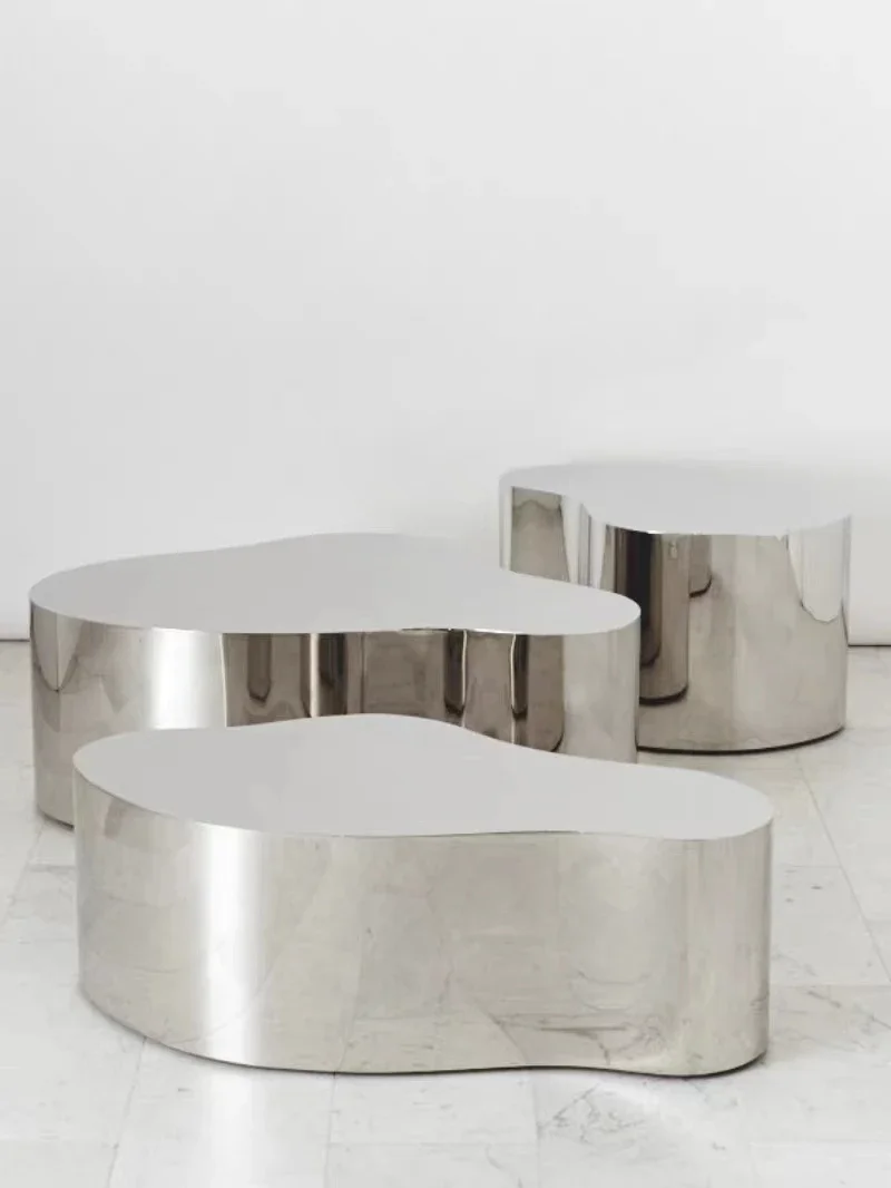 

Stainless Steel Creative Shaped Display Table, Nordic Light, Luxury, Minimalist, Living Room, Hotel, Coffee Shop, Coffee