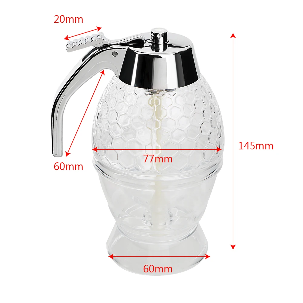 Bee Honey Jar Squeeze Bottle Storage Pot Stand Kitchen Accessory Juice Syrup Cup Drip Dispenser Holder Kettle Container view 3