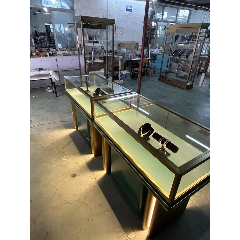 custom.Modern Jewellery Store Layout High End Wooden Glass Display Cabinet showcase Shop Mall Decoration Jewelry Kiosk Design