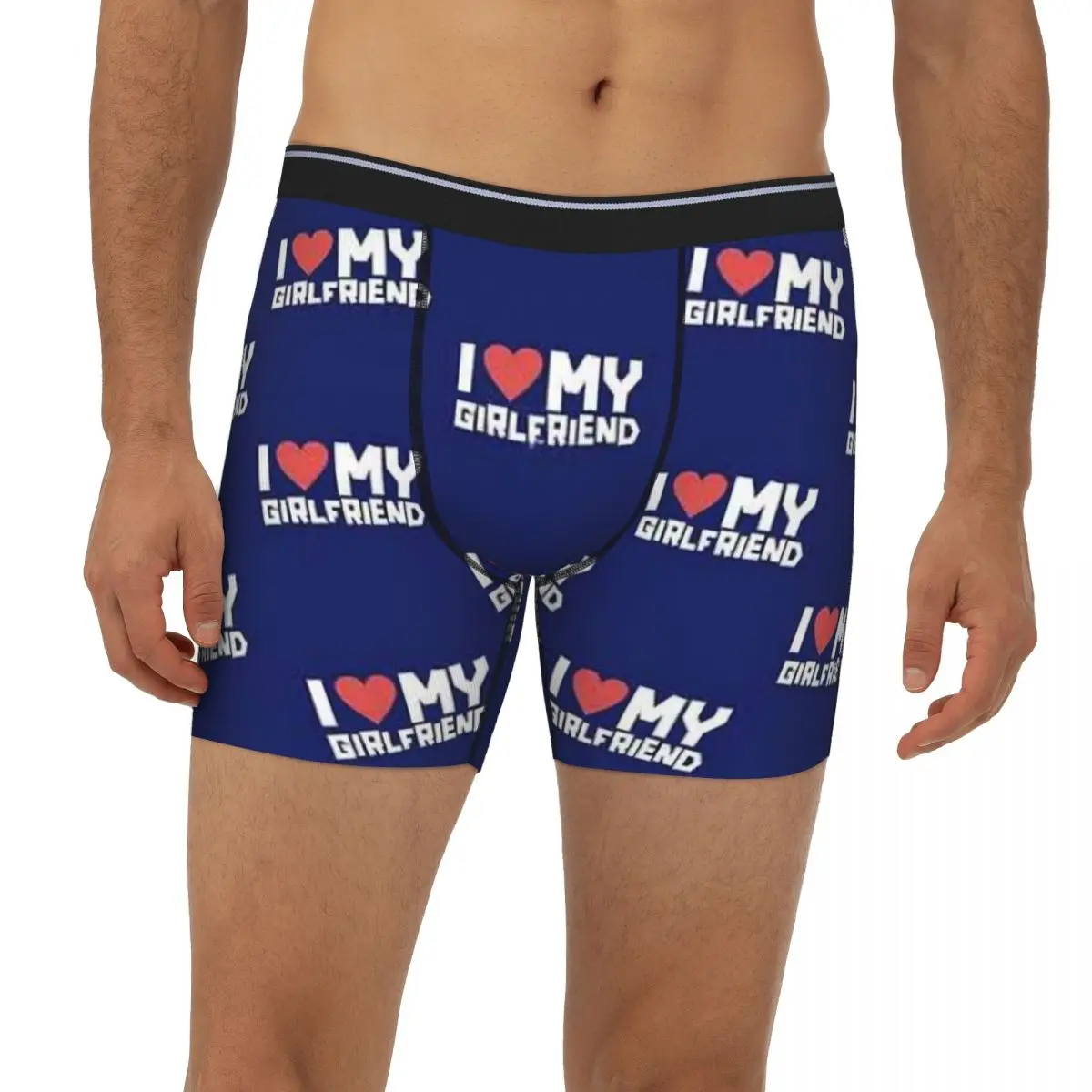 

I Love My Funny Girlfriend Awesome Print Cute Gift Long Boxer Underpants Short Male Panties Underwear for Man Boyfriend Gifts