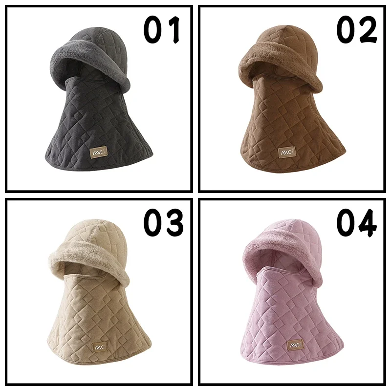 

Winter Warm Cycling Hat for Women Thicken Windproof Winter Outdoor Hood Cap Warm Hat Neck Integrated Face Mask Scarf Set Beanies