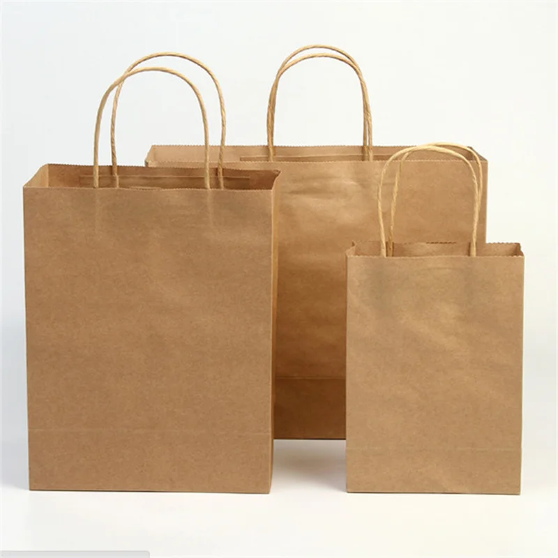 Sacs cadeaux en papier kraft, sacs de fête, sacs de vente au détail, sacs de shopping, sacs en papier brun avec papier recyclable Foy 100%, 20 pièces