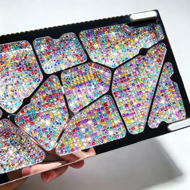 Gh60 Layout Glitter Rhinestone Diffuser Plate Rgb Backplate For 60% Custom Mechanical Keyboard Hollow Shell Mod Accessory
