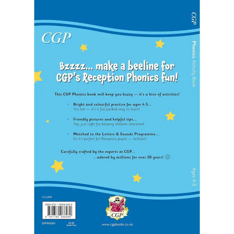 New Phonics Activity Book For Ages 45 Perfect For Home Learning CGP Books Coordination Group Publications 9781789086089 Book