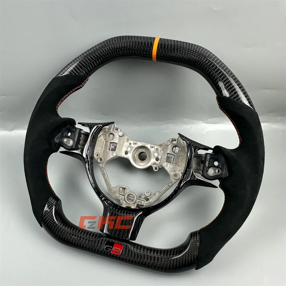 Customized Black Carbon Fiber yellow strip Steering Wheel for 2022 2023 2024 2025 GR86 GR